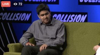 HackerRank's CEO & Co-Founder Vivek Ravisankar speaking at Collision Conference