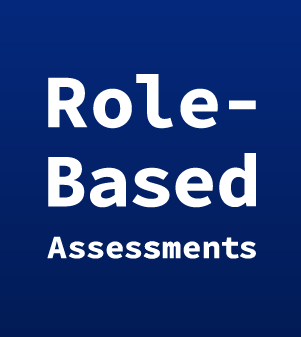 White text reading "Role-based assesments" on blue background