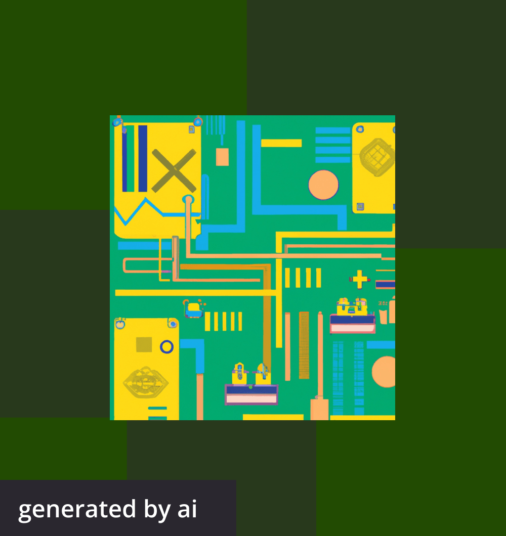 An AI-generated image with colorful shapes and connections