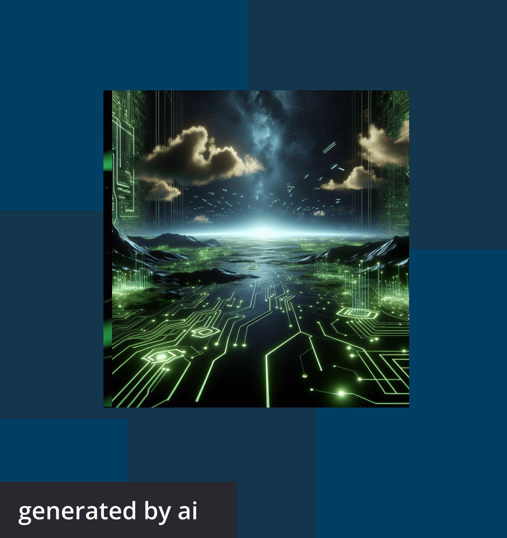 Abstract, futuristic image generated by AI