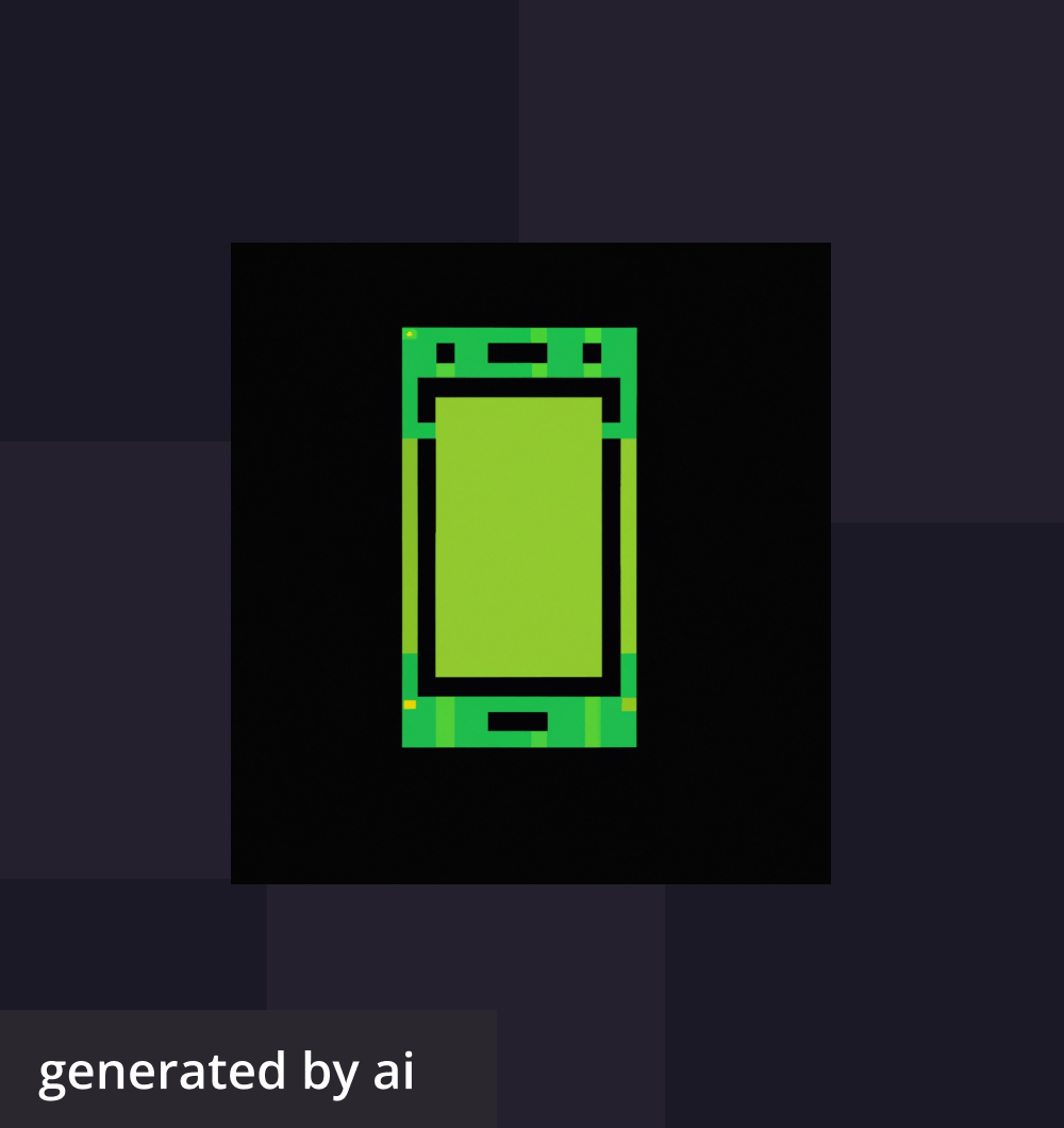 An AI-generated image showing a bright green smartphone screen against a black background