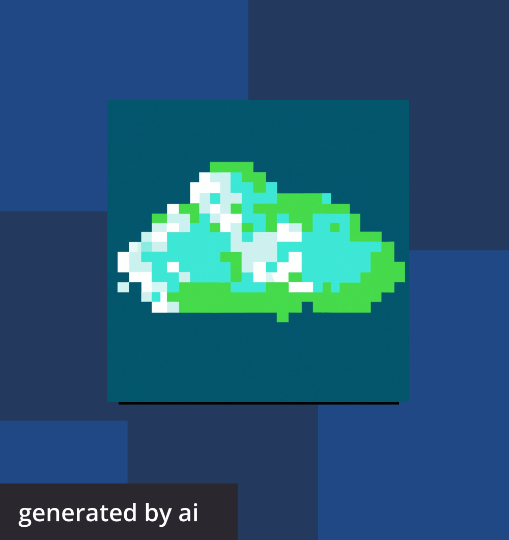 Abstract, futuristic image of a cloud generated by AI