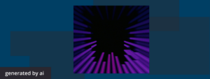 An AI-generated image showing purple lines like a starburst over a black and blue background