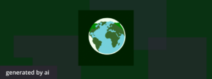 An AI-generated image of the earth over a black and green background