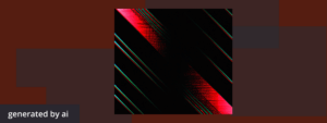 An AI-generated abstract, futuristic image with green and red lines over a red checkered background