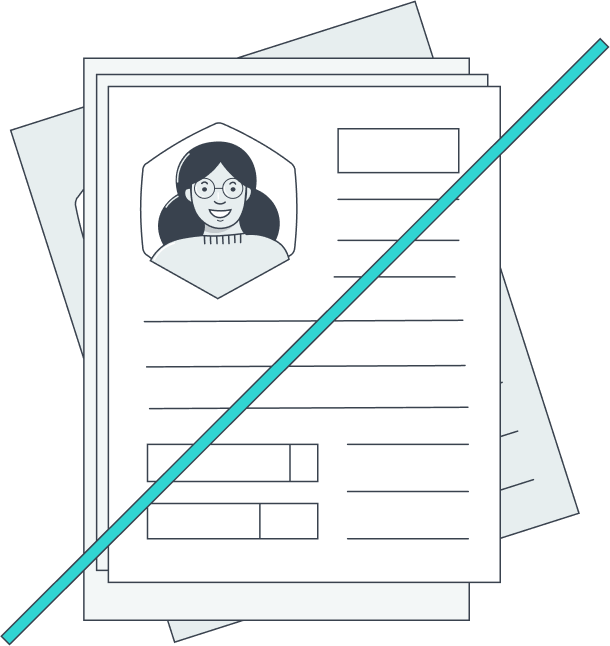 bad-candidates Stack of non-qualified resumes