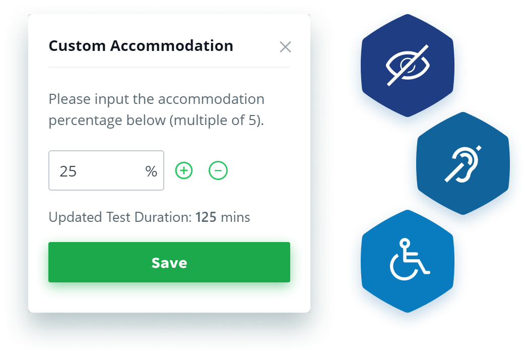 HackerRank Product Interface for custom time accommodations