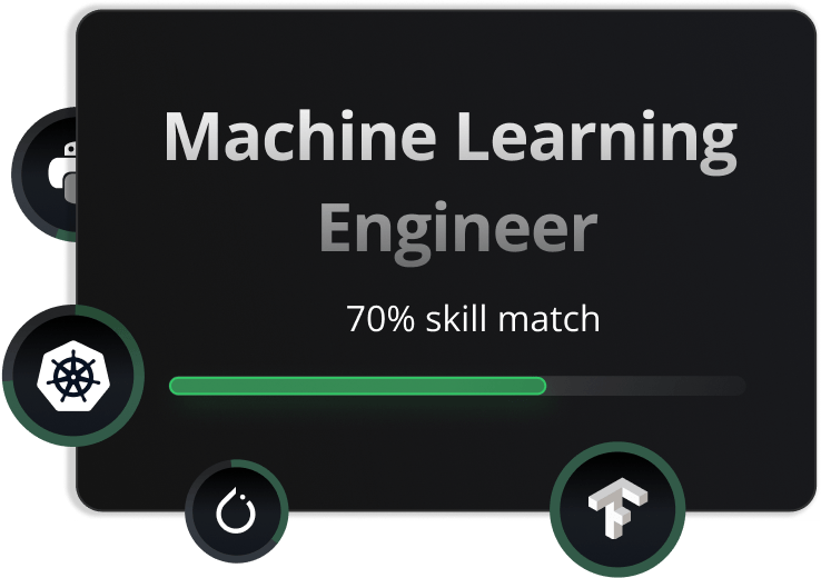Screenshot of a recommended Machine Learning Engineer role in SkillUp